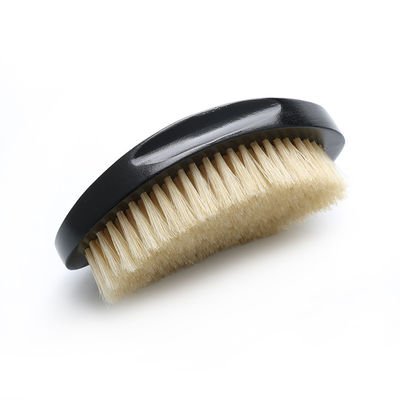 Black Wooden Wave Brush Extra Soft White Boar Bristle For Hair Growth Style
