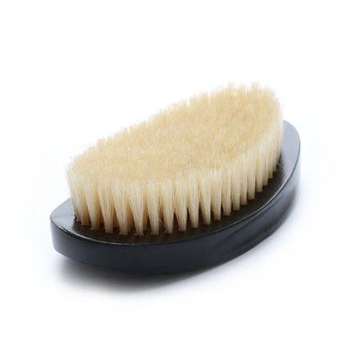 Black Wooden Wave Brush Extra Soft White Boar Bristle For Hair Growth Style
