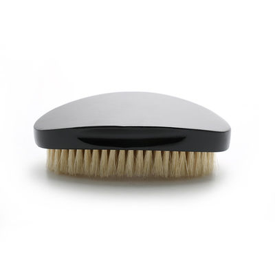 Black Wooden Wave Brush Extra Soft White Boar Bristle For Hair Growth Style