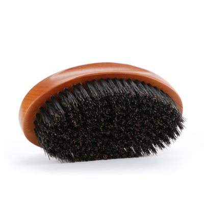 360 Wave Brushes Dark Brown Abeis Engrave Logo Curved Palm Soft Mixed Boar Bristle