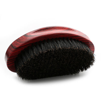 Red Woodgrain 360 Wave Curve Brush Abeis Custom Logo PU Paint Boar Bristle Palm