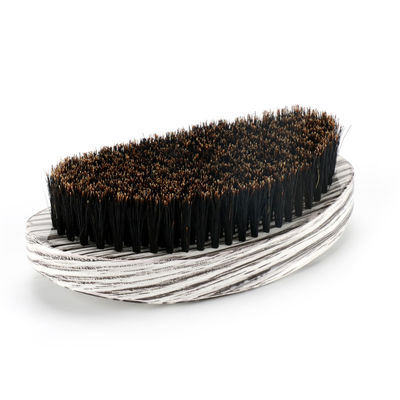 Boar Bristle Brush 360 Waves Brush with Customized Color White PU Curved Palm