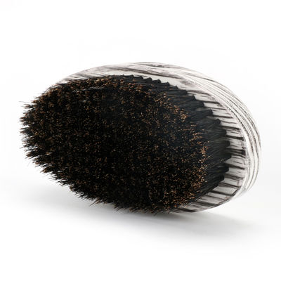 Boar Bristle Brush 360 Waves Brush with Customized Color White PU Curved Palm