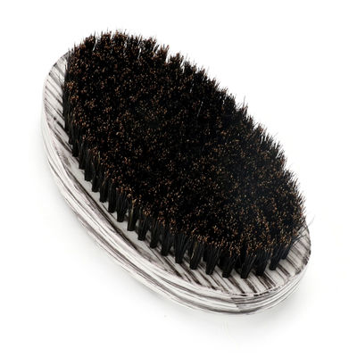 Boar Bristle Brush 360 Waves Brush with Customized Color White PU Curved Palm