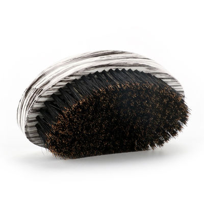 Boar Bristle Brush 360 Waves Brush with Customized Color White PU Curved Palm