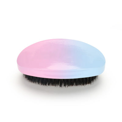 Custom Logo 360 Wave Brush PU Gradient Glossy Soft Medium Bristle Wood Curved