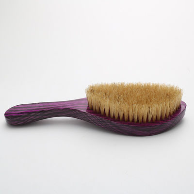 Natural Beech Wooden Premium Wave Brush With Boar Bristle / Nylon