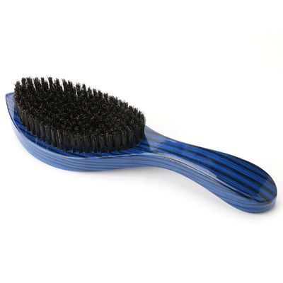 Men'S Beech Wooden 360 Wave Brush Long Handle Beard Hair Brush With Boar Bristle