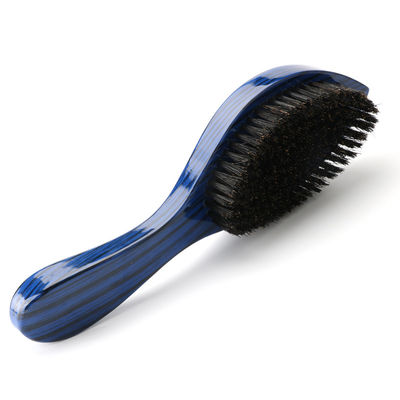 Men'S Beech Wooden 360 Wave Brush Long Handle Beard Hair Brush With Boar Bristle