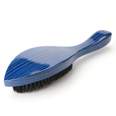 Men'S Beech Wooden 360 Wave Brush Long Handle Beard Hair Brush With Boar Bristle