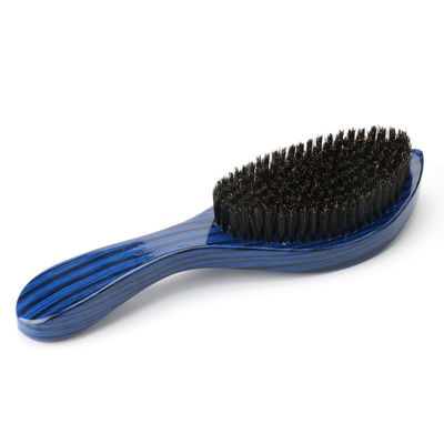 Men'S Beech Wooden 360 Wave Brush Long Handle Beard Hair Brush With Boar Bristle