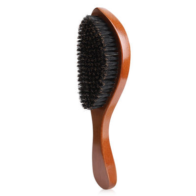 Wood Boar Bristle 360 Curved Custom Logo Medium Hard Wave Brush For Men Abeis Supply