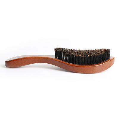Wood Boar Bristle 360 Curved Custom Logo Medium Hard Wave Brush For Men Abeis Supply