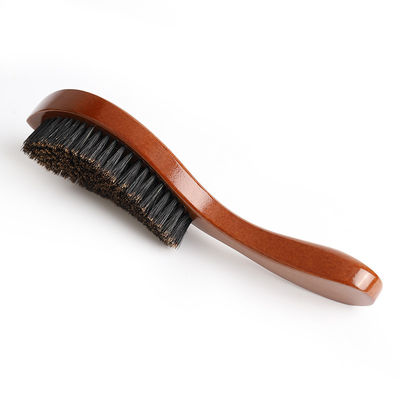 Wood Boar Bristle 360 Curved Custom Logo Medium Hard Wave Brush For Men Abeis Supply