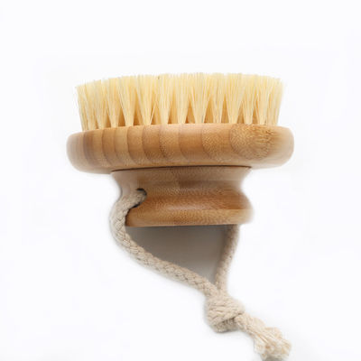 Natural Bamboo Body Dry Exfoliating Brush White Horse Boar Bristle Shower Brush