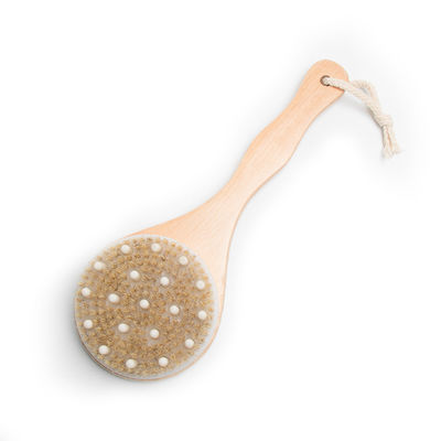Beech Wood Sisal Bristles Exfoliating Dry Brush For Dry Skin Cleansing