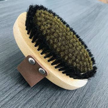 Copper Fiber Body Dry Brush Mixed Boar Horse Bristle Brush Customize Logo