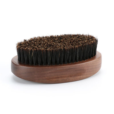 Walnut Wooden Beard Brush Oval Customize Brand Logo Beard Grooming Brush