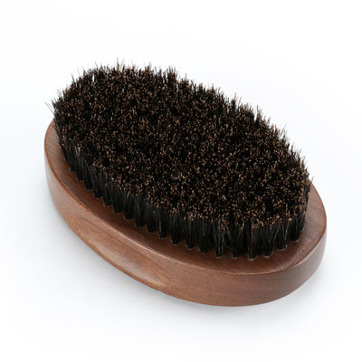 Walnut Wooden Beard Brush Oval Customize Brand Logo Beard Grooming Brush