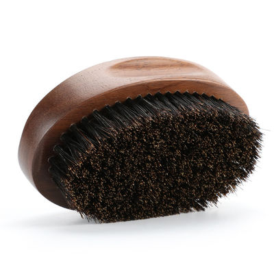 Walnut Wooden Beard Brush Oval Customize Brand Logo Beard Grooming Brush