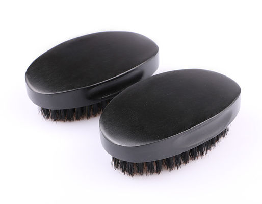 Black Boars Hair Beard Brush Oval Shaped Beech Wooden For Men Moustache