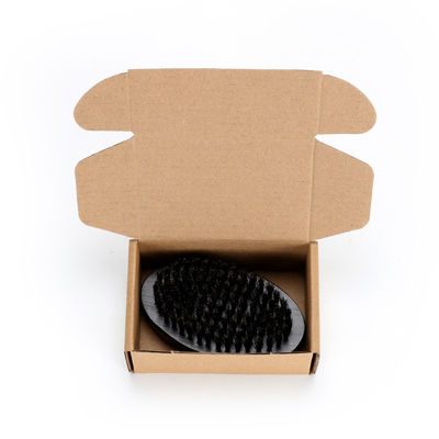 Black Boars Hair Beard Brush Oval Shaped Beech Wooden For Men Moustache