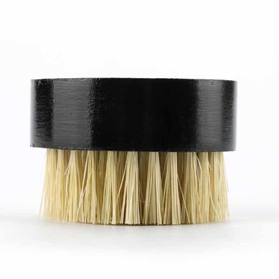 Comfortable Boar Bristle Beard Brush Round Black Sisal Mustache And Beard Brush