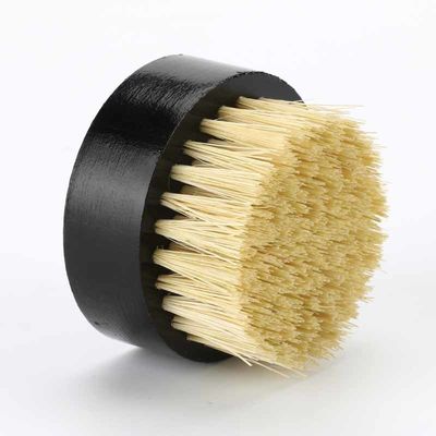 Comfortable Boar Bristle Beard Brush Round Black Sisal Mustache And Beard Brush