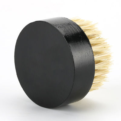 Comfortable Boar Bristle Beard Brush Round Black Sisal Mustache And Beard Brush