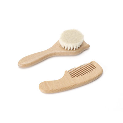 Baby Hair Brush Goat Wood Toddler Bath Brush And Comb Kit