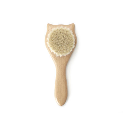 Baby Hair Brush Goat Wood Toddler Bath Brush And Comb Kit
