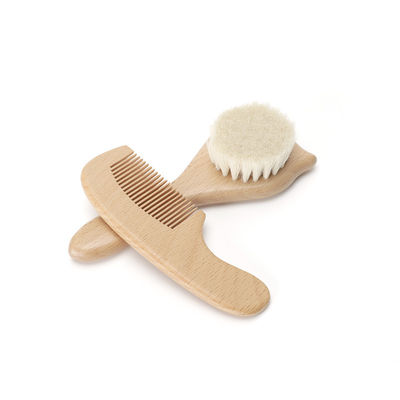 Baby Hair Brush Goat Wood Toddler Bath Brush And Comb Kit