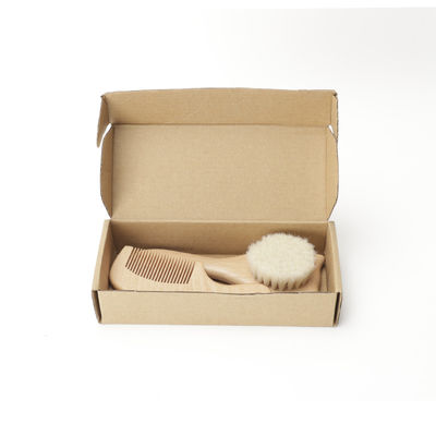 Baby Hair Brush Goat Wood Toddler Bath Brush And Comb Kit