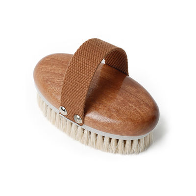 Dark Wood Handle Dry Bruhsing for Body Skin