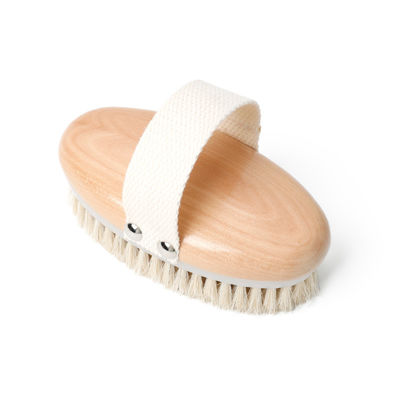 Dark Wood Handle Dry Bruhsing for Body Skin