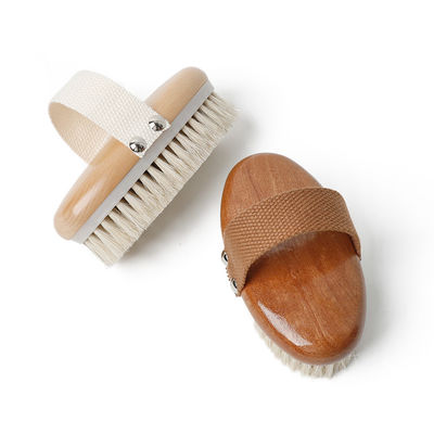 Dark Wood Handle Dry Bruhsing for Body Skin