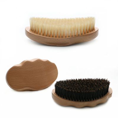 Wooden 360 Wave Brush 12.7x7.2cm Boar Bristle for Men Hair Care