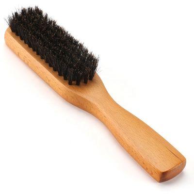 Men's Beard Grooming Set with Black Beard Brush and Comb Made of Natural Boar Bristle