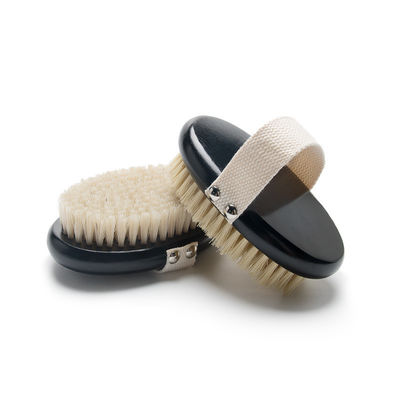 Eco Friendly Bath Shower Brush Beech Wood Oval Dry Brush For Exfoliating