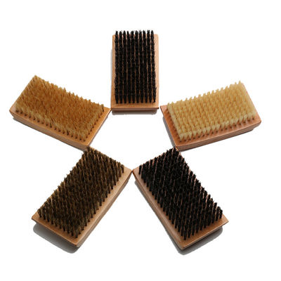 Abeis Square Wave Brush For 360 Curved Palm Wood Handle Natural Soft Boar Bristle