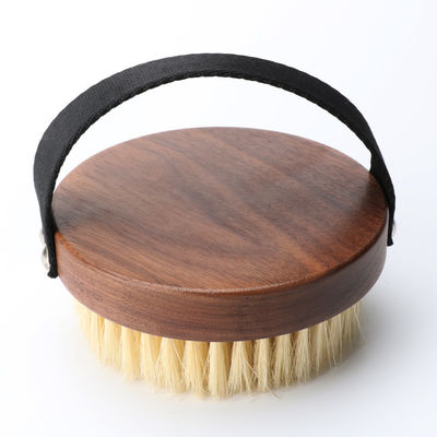 Walnut Bath Dry Brush Organic Vegan Sisal For Boay Round Hand Brush