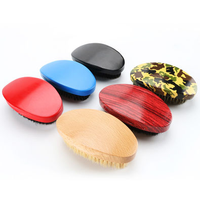 Custom Logo Wooden 360 Wave Brush Medium Soft Hard Textures Curved Brush