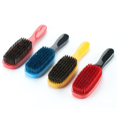 Abeis 360 Flat Wave Brush PU Glossy Soft Boar Bristle Beech Wood Long Handle
