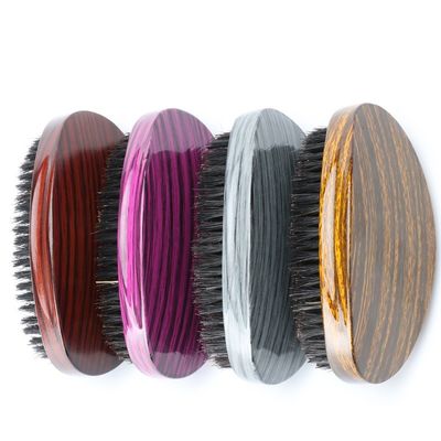 Abeis 360 Wave Brush Customize Woodgrain Color Medium Boar Mixed Nylon Bristle