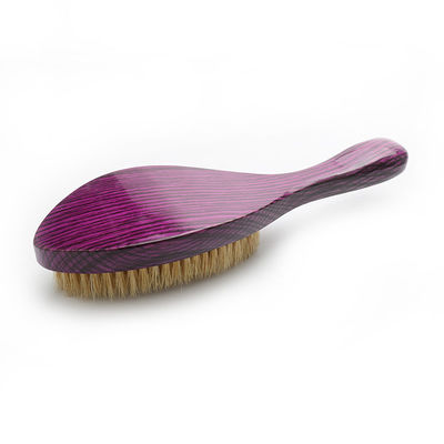Natural Beech Wooden Premium Wave Brush With Boar Bristle / Nylon