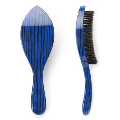 Men'S Beech Wooden 360 Wave Brush Long Handle Beard Hair Brush With Boar Bristle